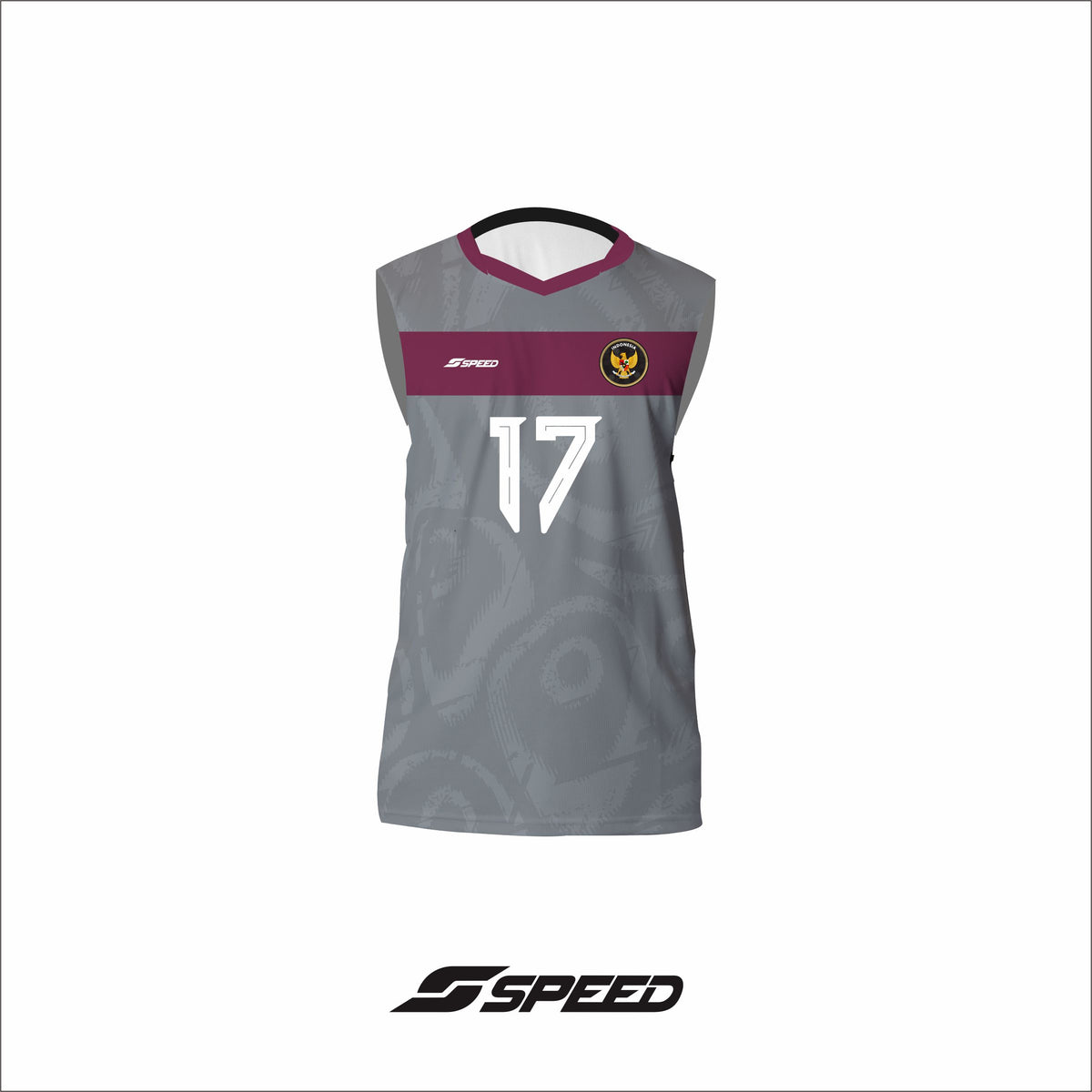 AVC 26 - Training Jersey Indonesia National Volleyball Team Continental - Grey